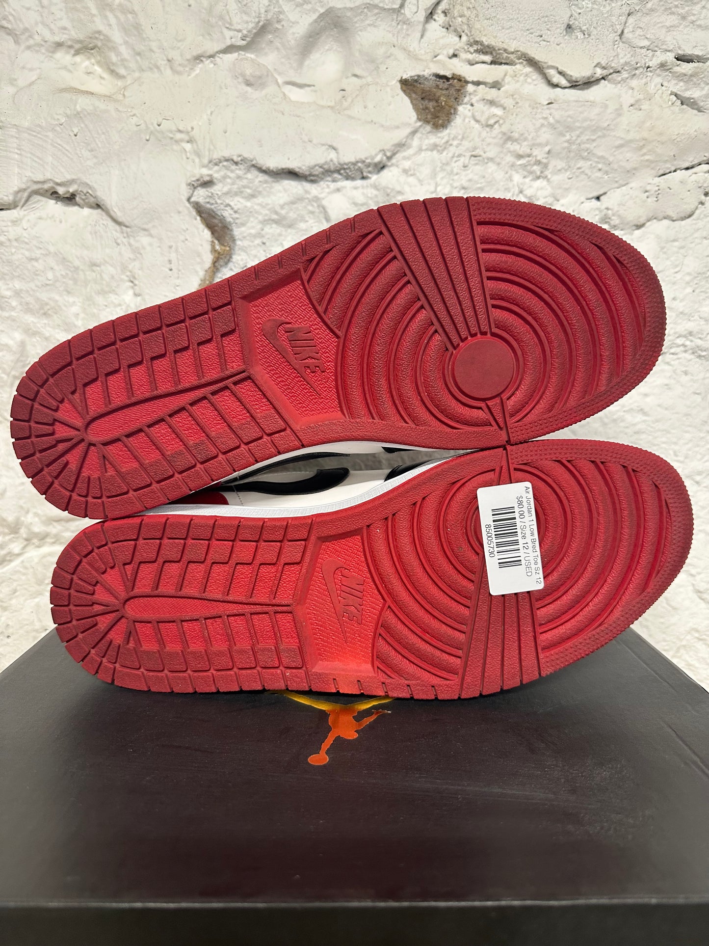 Air Jordan 1 Low Bred Toe Sz 12