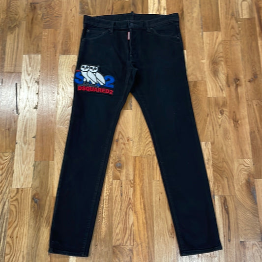 Dsquared OVO Black Denim Jeans Sz (34)