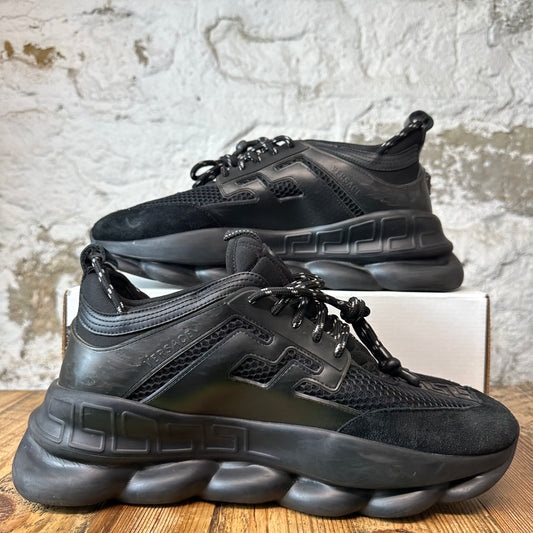 Versace Chain Reaction Triple Black Sneaker Sz 12 (45)