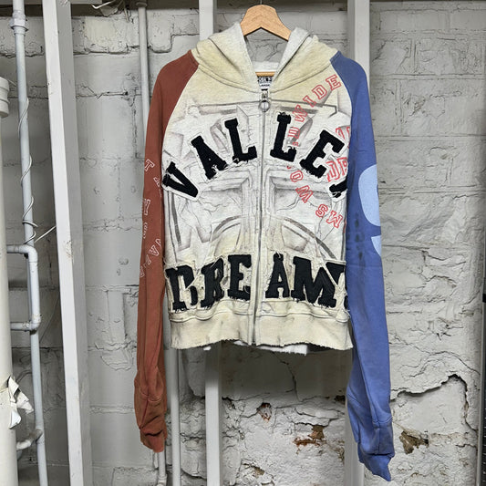 Vale Dreams Multi Color Zip Up Hoodie Sz L