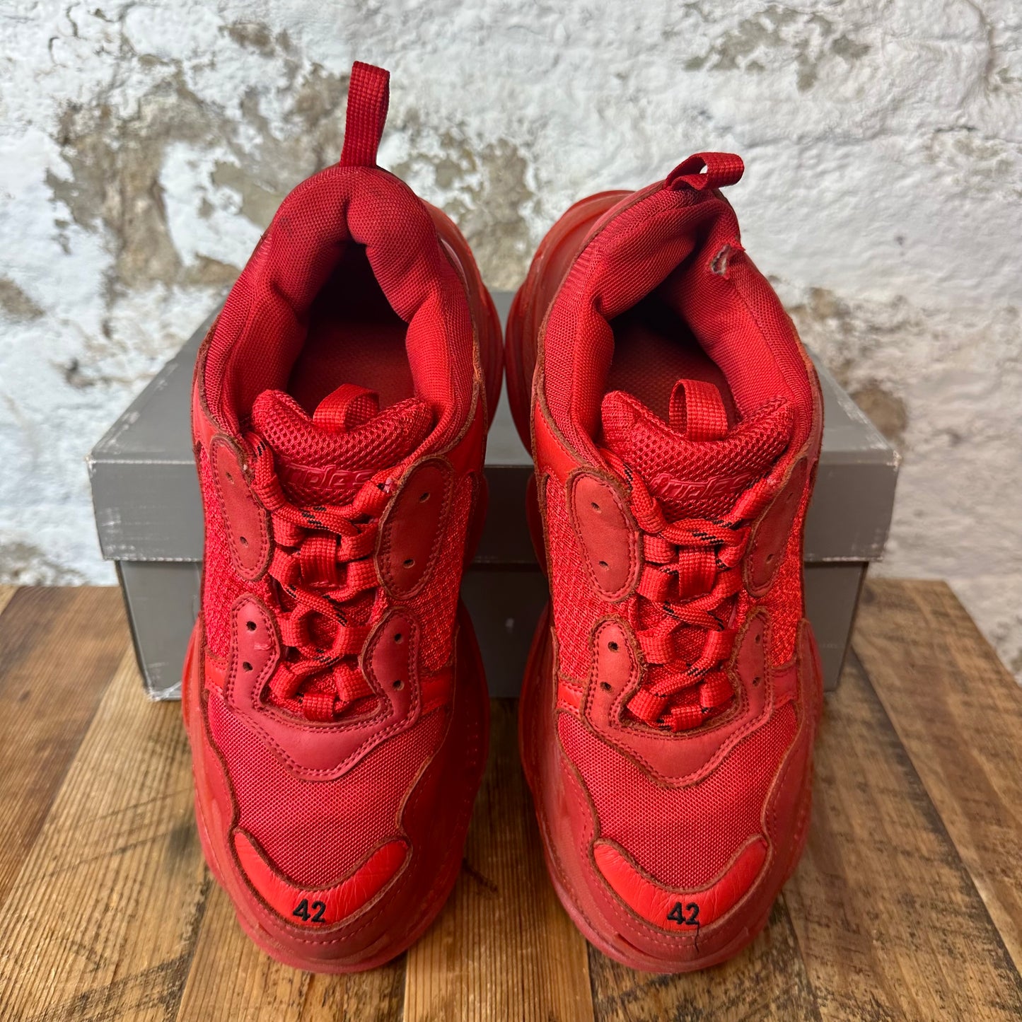 Balenciaga Triple S All Red Sneaker Sz 9 (42)
