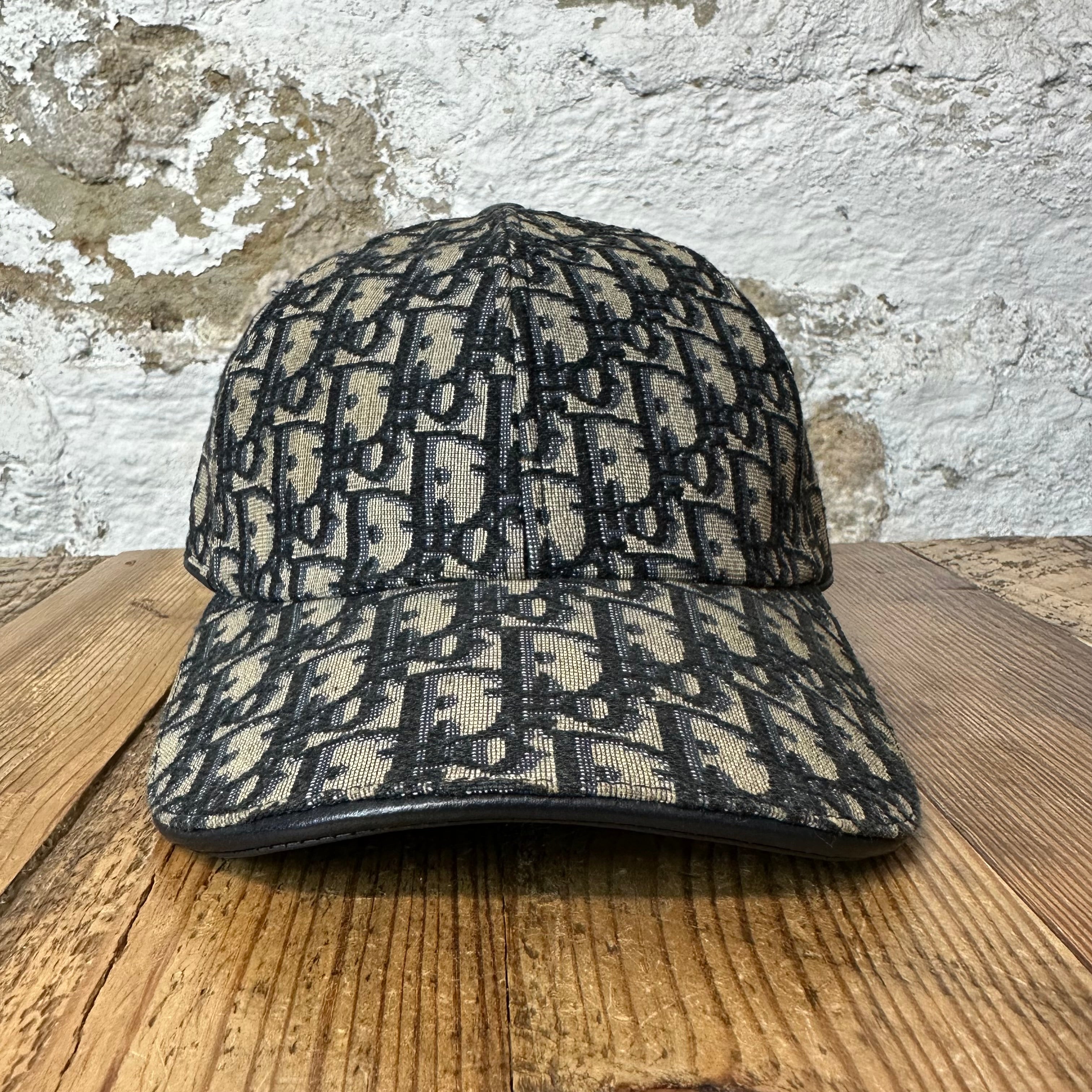 Dior Navy Monogram Oblique Hat Sz M
