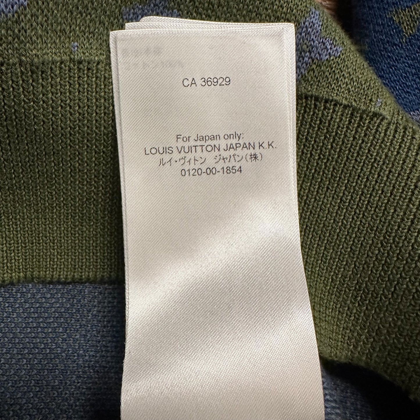 Louis Vuitton Blue Green Monogram Knitted Polo L/s Sz XL