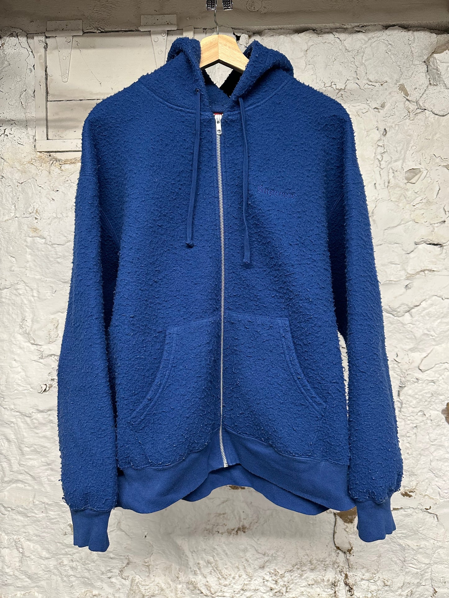 Supreme Inside Out Blue Zip Up Hoodie Sz L