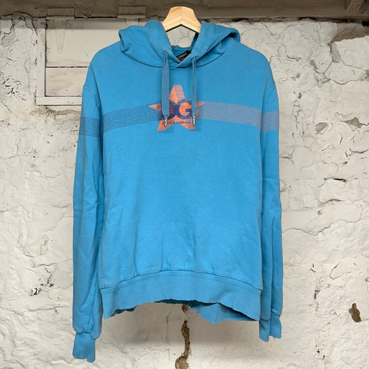 Dolce Gabbana Orange Star Logo Hoodie Teal Sz M