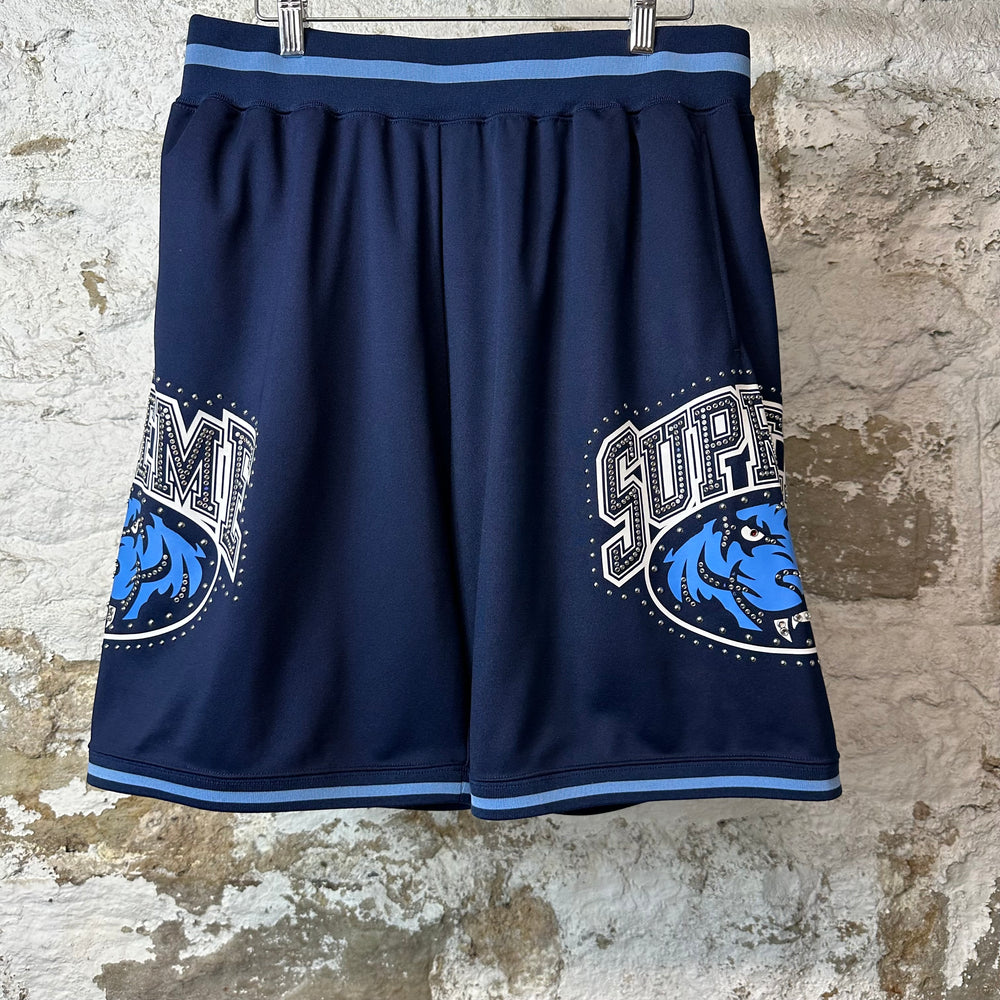 Supreme Navy Studded Basketball Shorts Sz S
