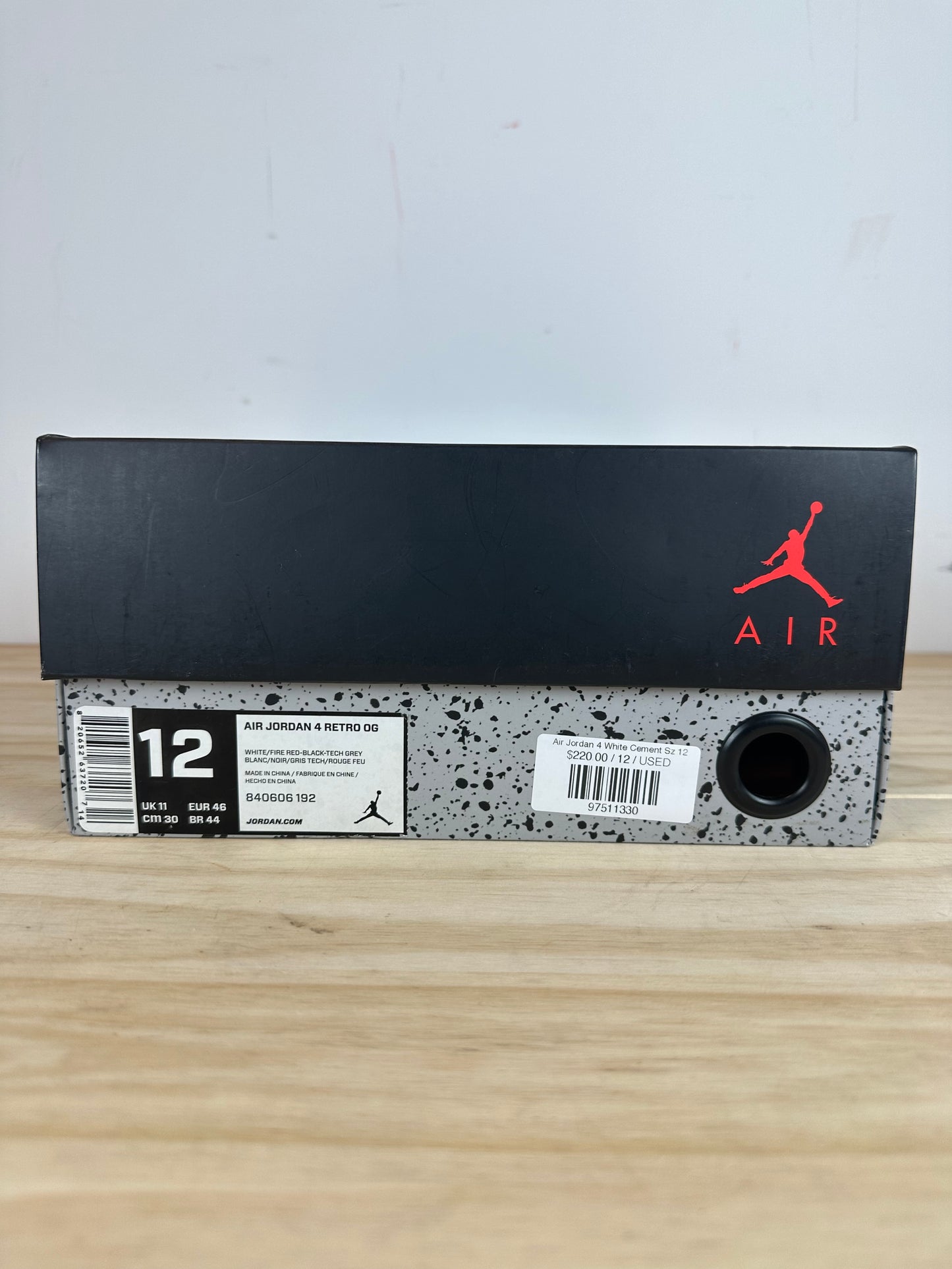 Air Jordan 4 White Cement Sz 12