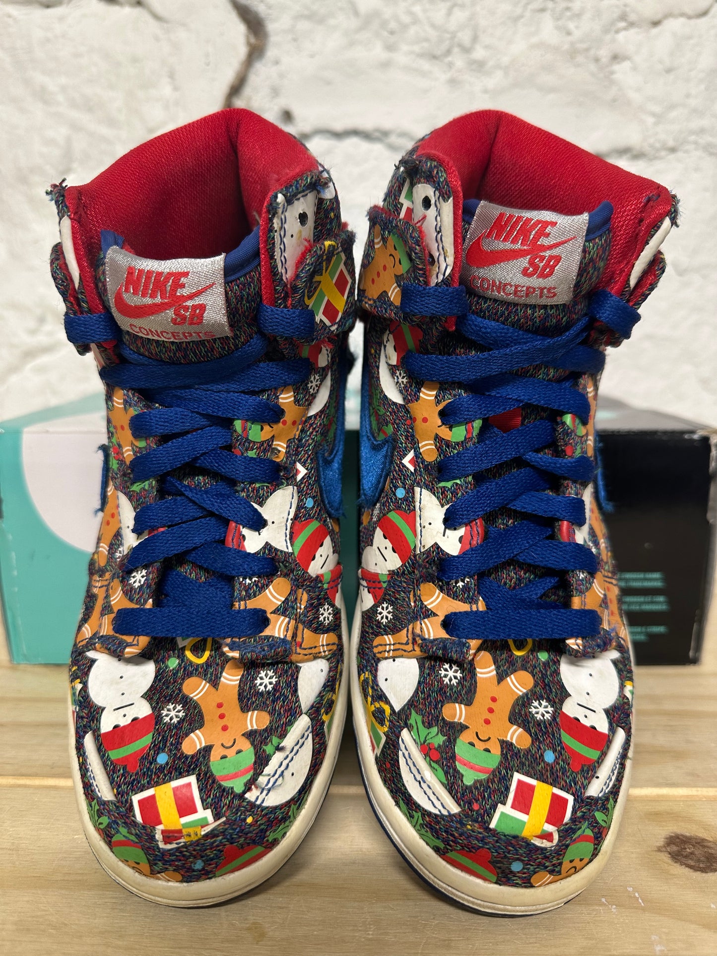 Nike Dunk High Ugly Christmas Sweater Sz 4Y