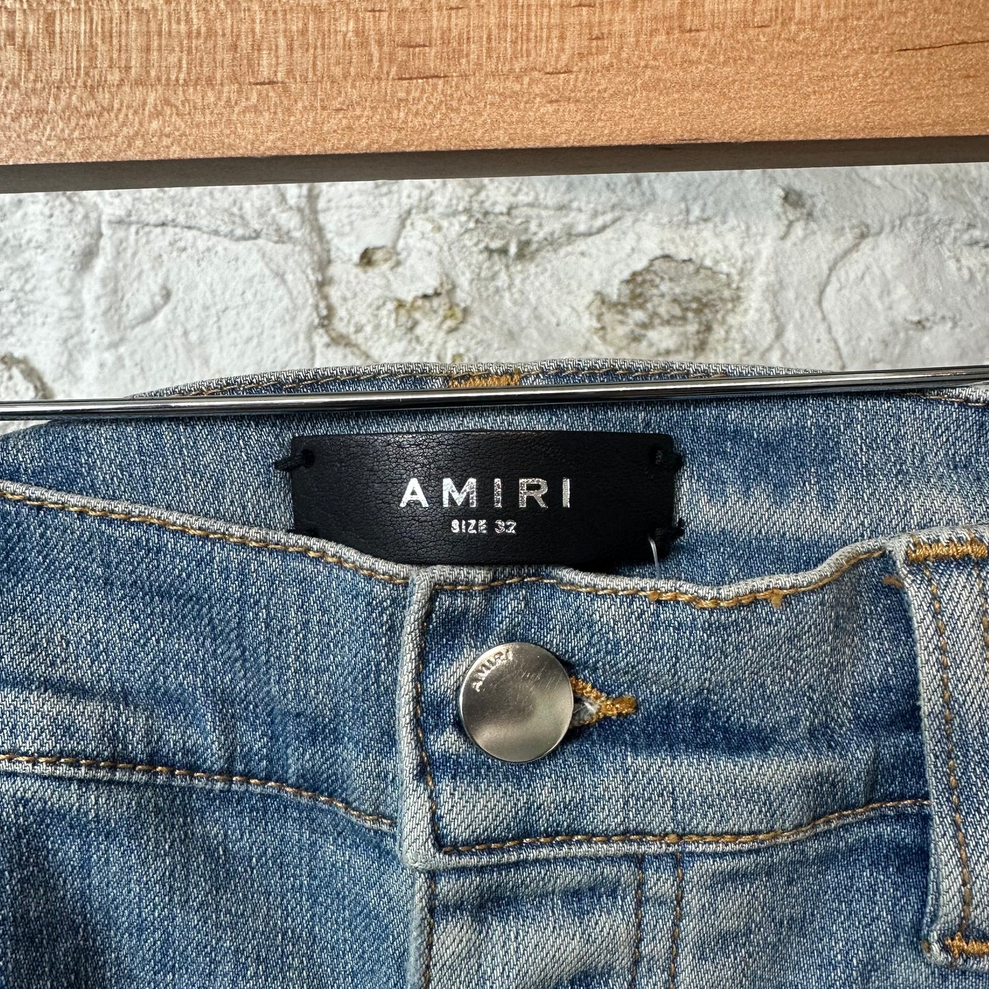 Amiri MX2 Black Blue Patch Blue Denim Jeans Sz 32 DS