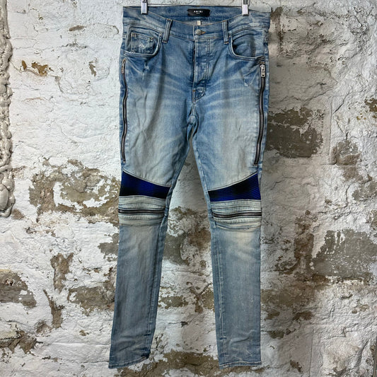 Amiri MX2 Blue Black Patch Blue Denim Jeans Sz 32