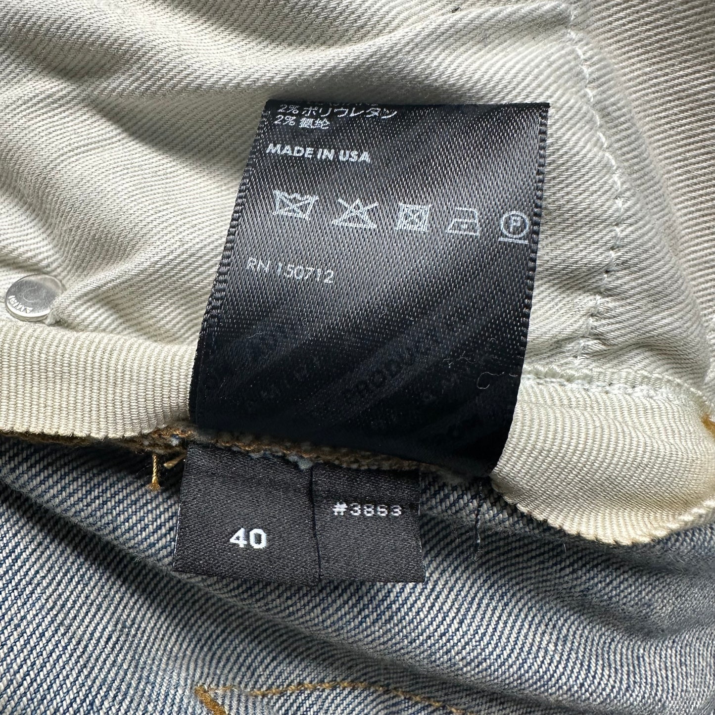 Amiri Plain Blue Distressed Denim Jeans Sz 40