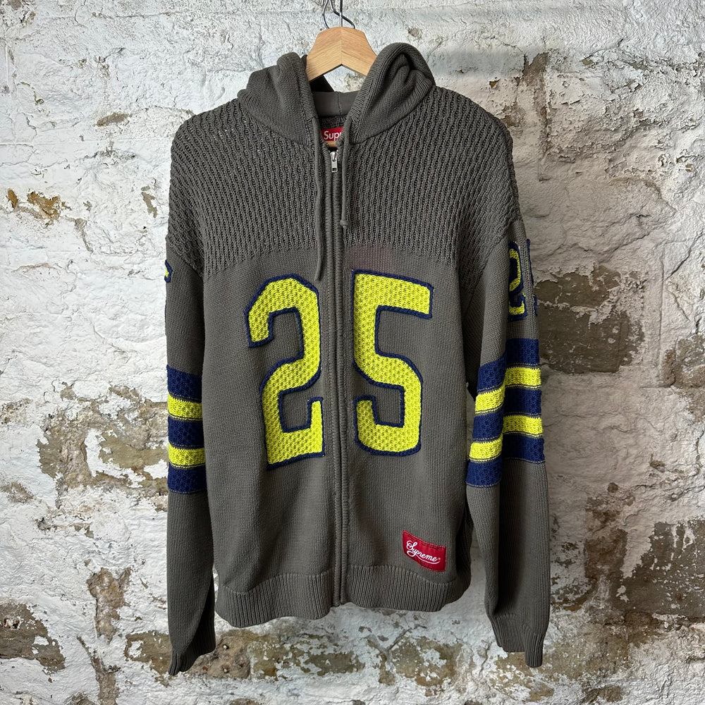Supreme 25 Sport Grey Zip Up Hoodie Sz M