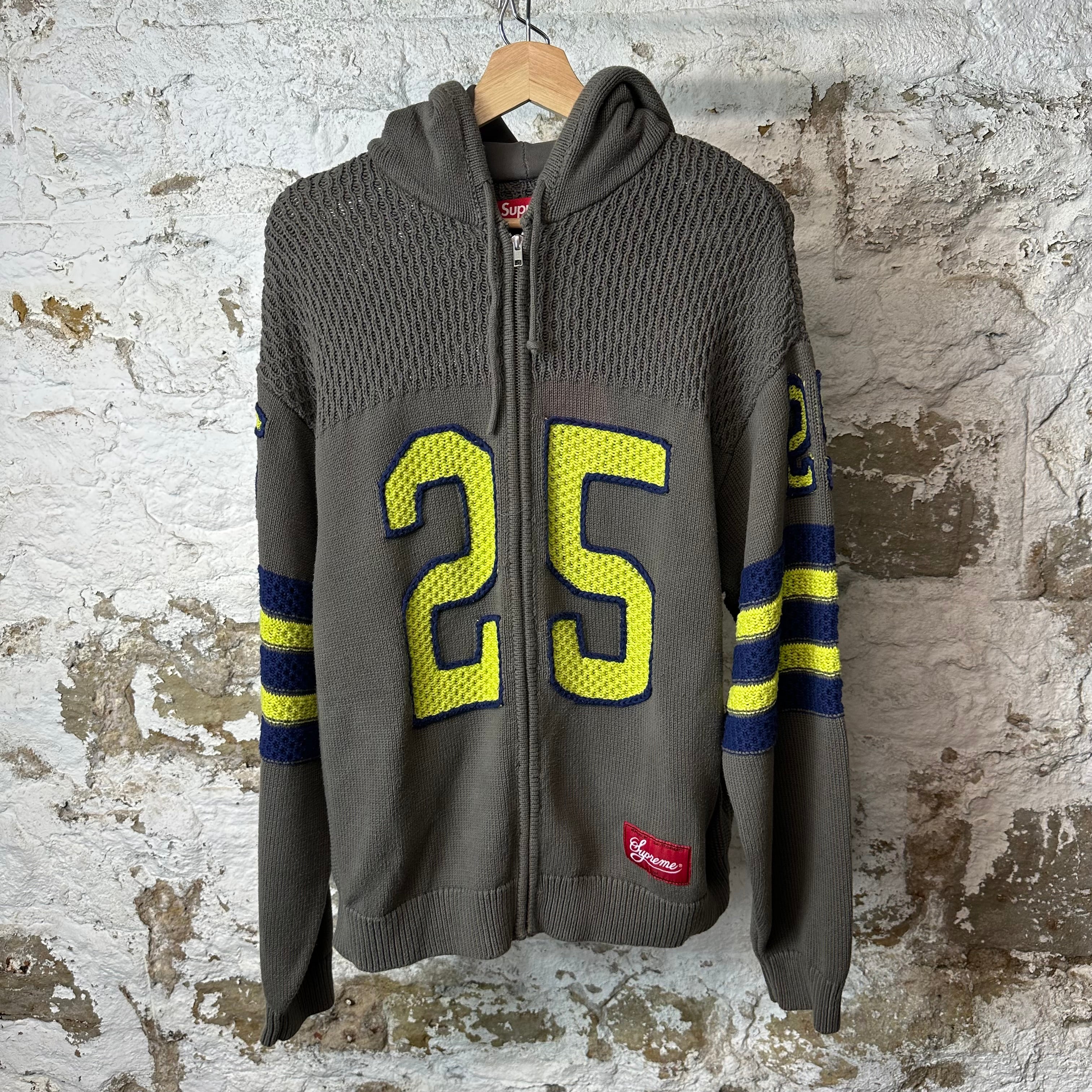 Supreme 25 Sport Grey Zip Up Hoodie Sz M
