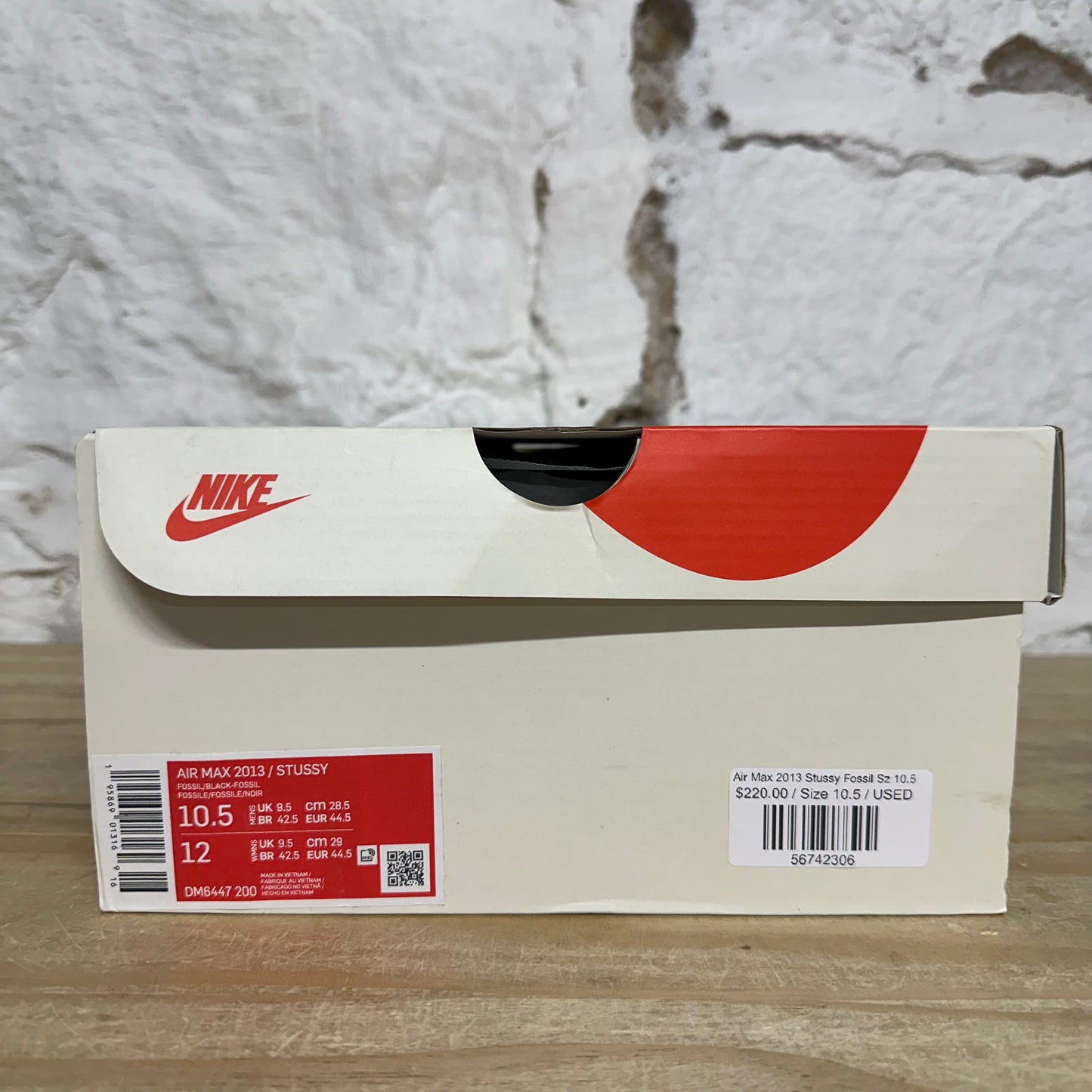Nike Air Max 2013 Stussy Fossil Sz 10.5