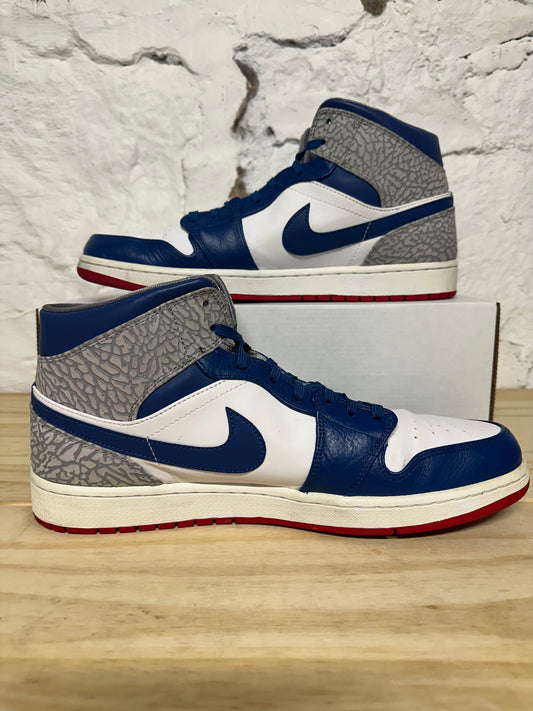 Air Jordan 1 Mid True Blue Sz 13