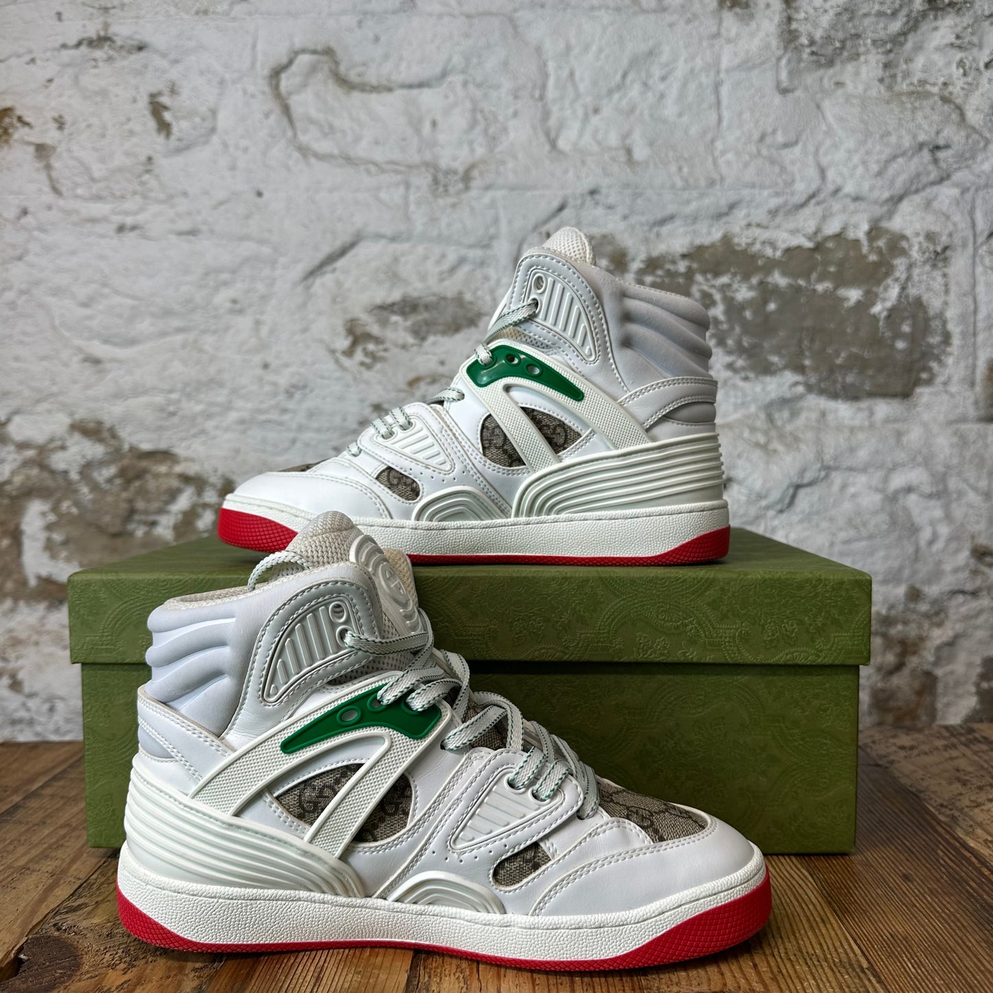 Gucci Basket White Demetra Red Sneaker Sz 4.5 (36)