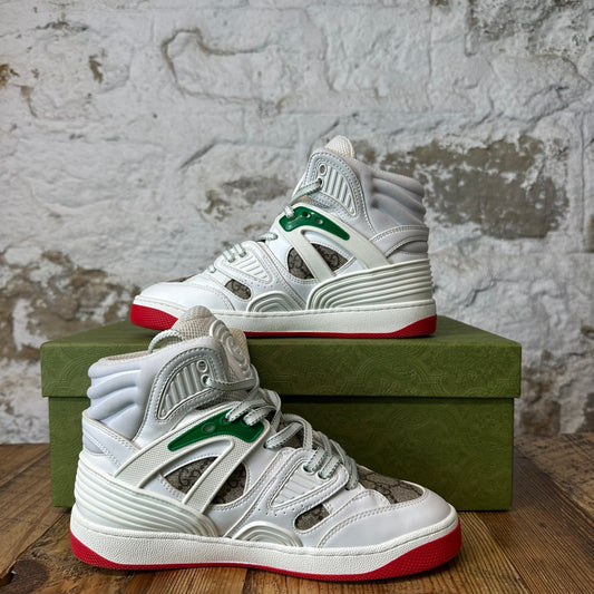 Gucci Basket White Demetra Red Sneaker Sz 4.5 (36)
