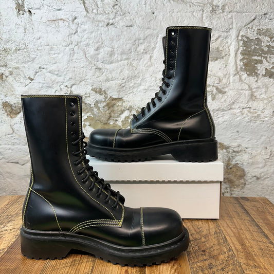 Balenciaga High Black Leather Amphibia Boot Sz 8 (41) No Box