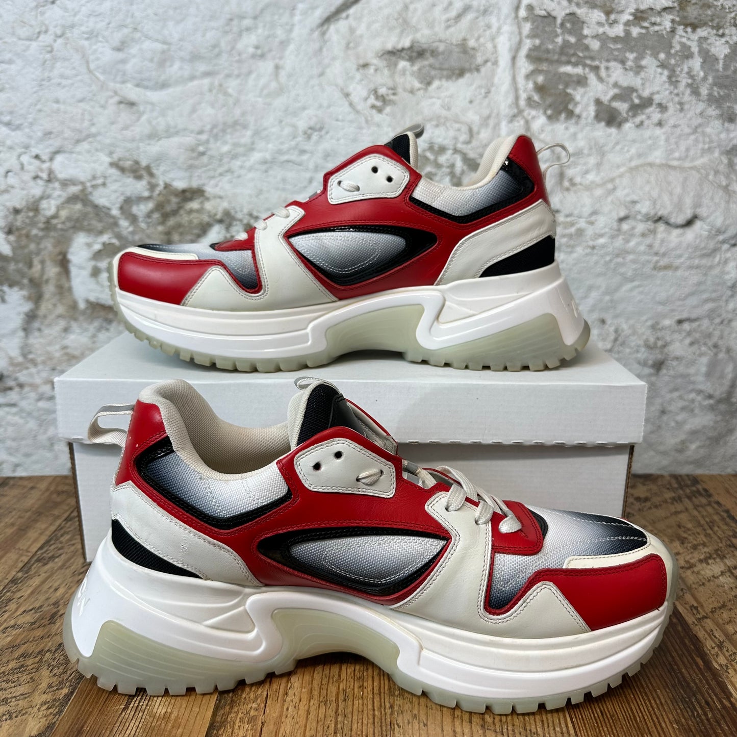 Louis Vuitton Red Black White Pulse Sneaker Sz 10 (8.5LV) No Box
