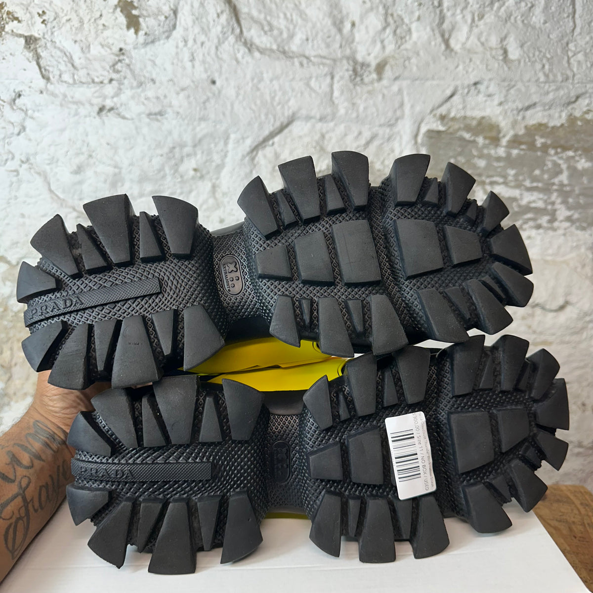 Prada Cloudbust Thunder Black Yellow Sneaker Sz 11