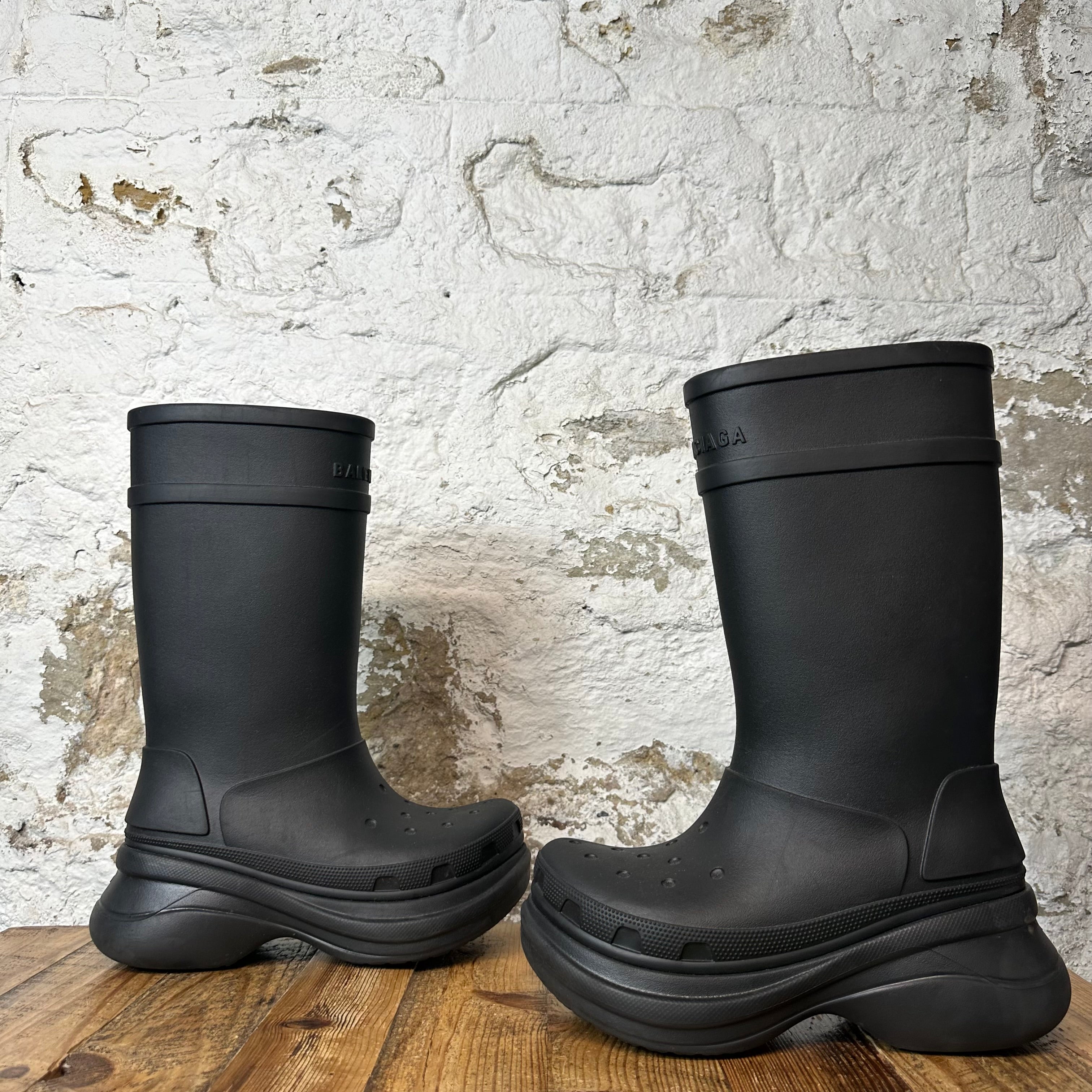 Balenciaga Black Croc Boot Sz 7 (40) No Box