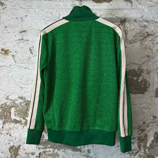 Palm Angels Green Glitter Track Jacket Sz M