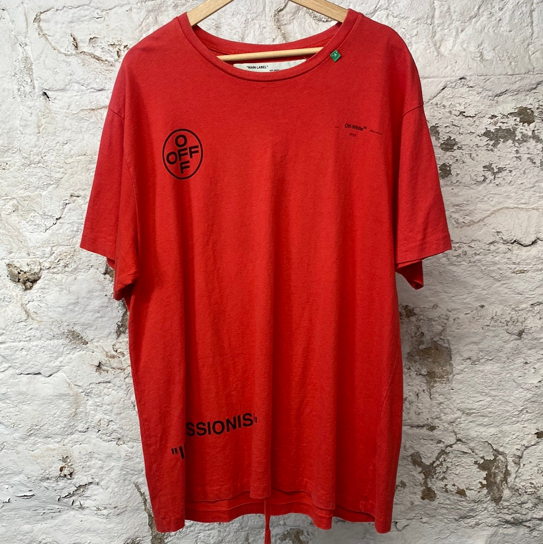 Off White Red Impressionism T-shirt Sz S