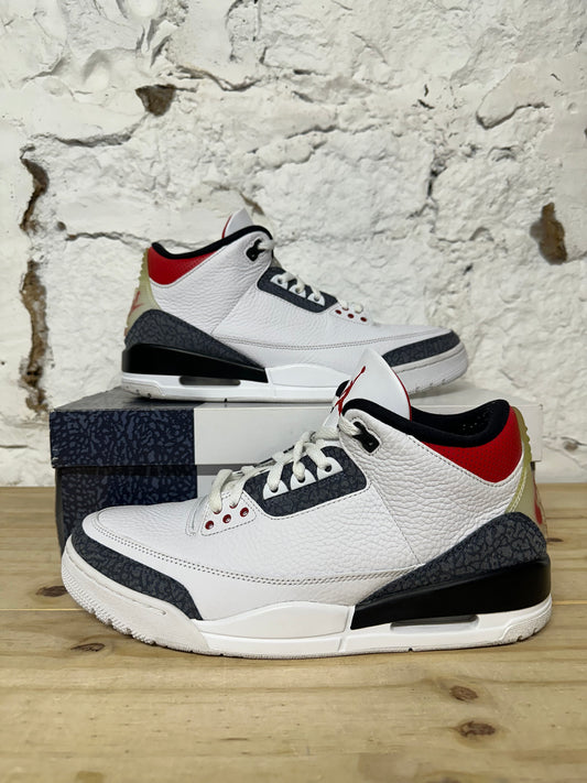 Air Jordan 3 Fire Red Denim Sz 12