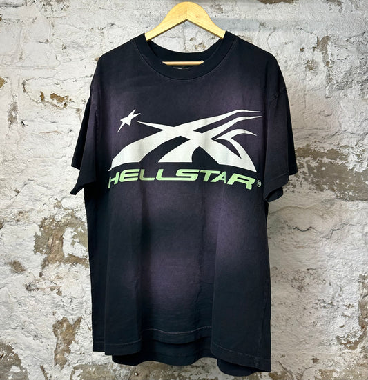 Hellstar Sports Logo T-shirt Black Purple Sz L