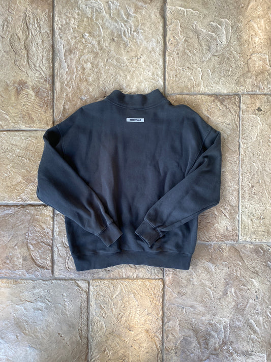 Fear of God Essentials Jet Black Mock Neck Sweater Sz S