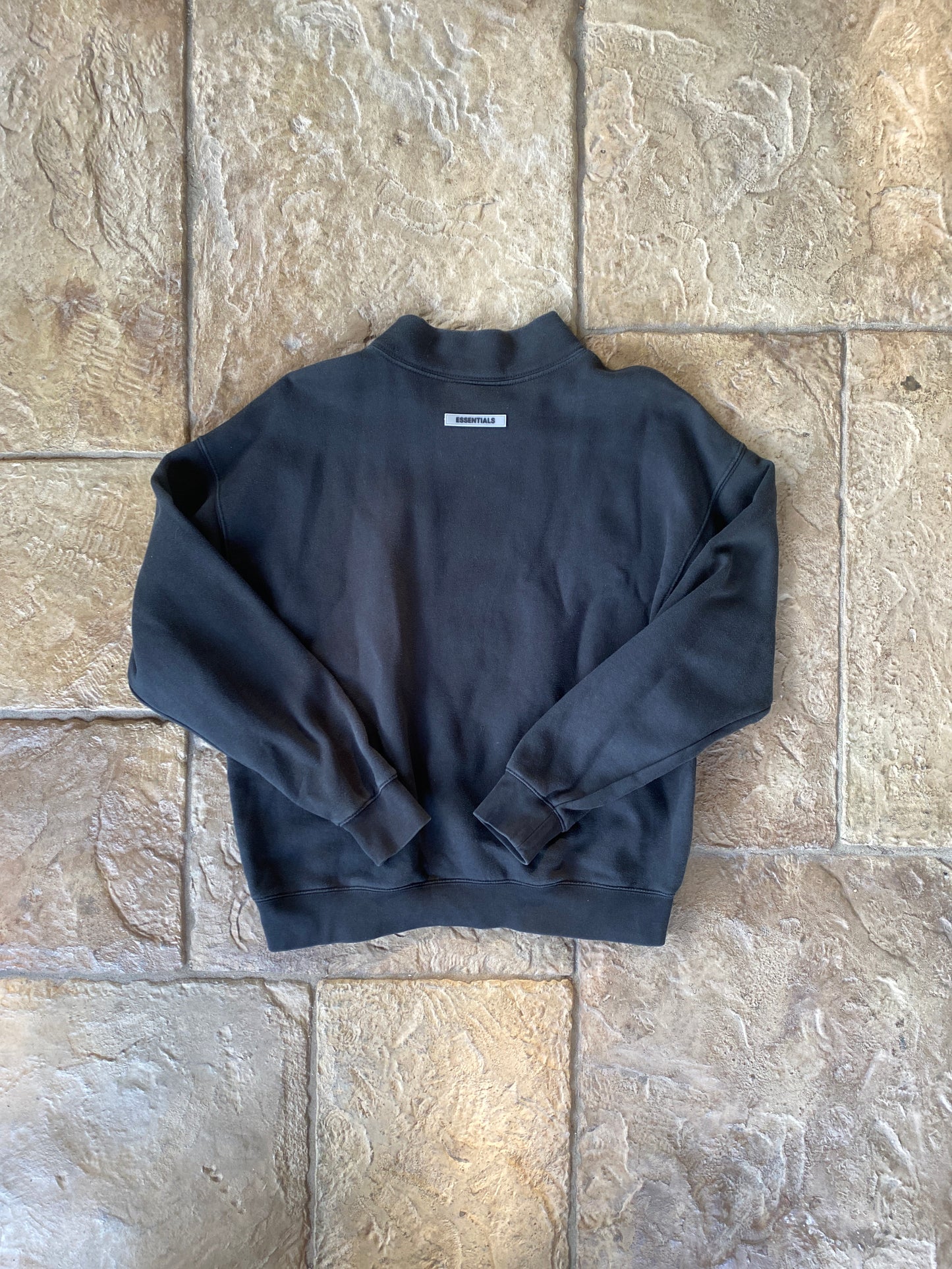 Fear of God Essentials Jet Black Mock Neck Sweater Sz S