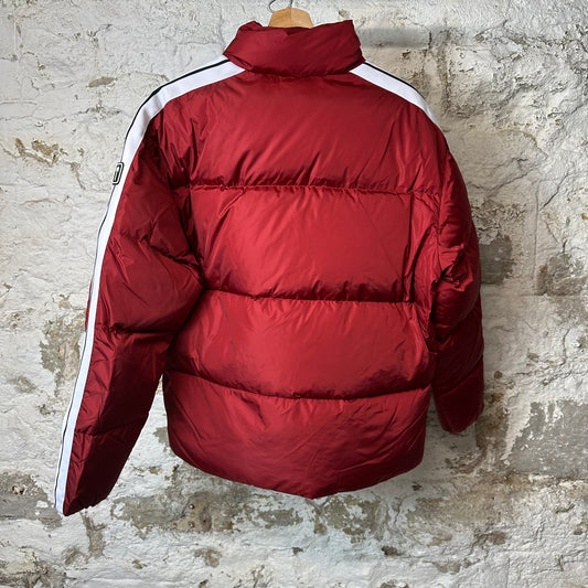 Palm Angels Red White Track Puffer Jacket Sz L