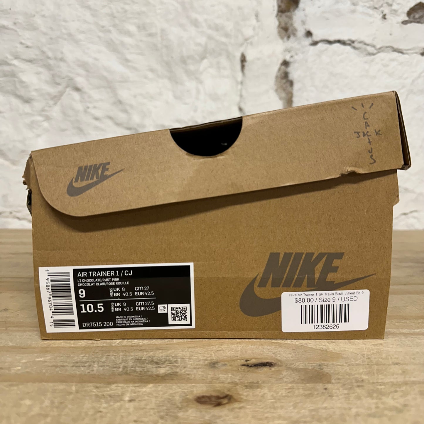 Nike Air Trainer 1 Travis Scott Wheat Sz 9