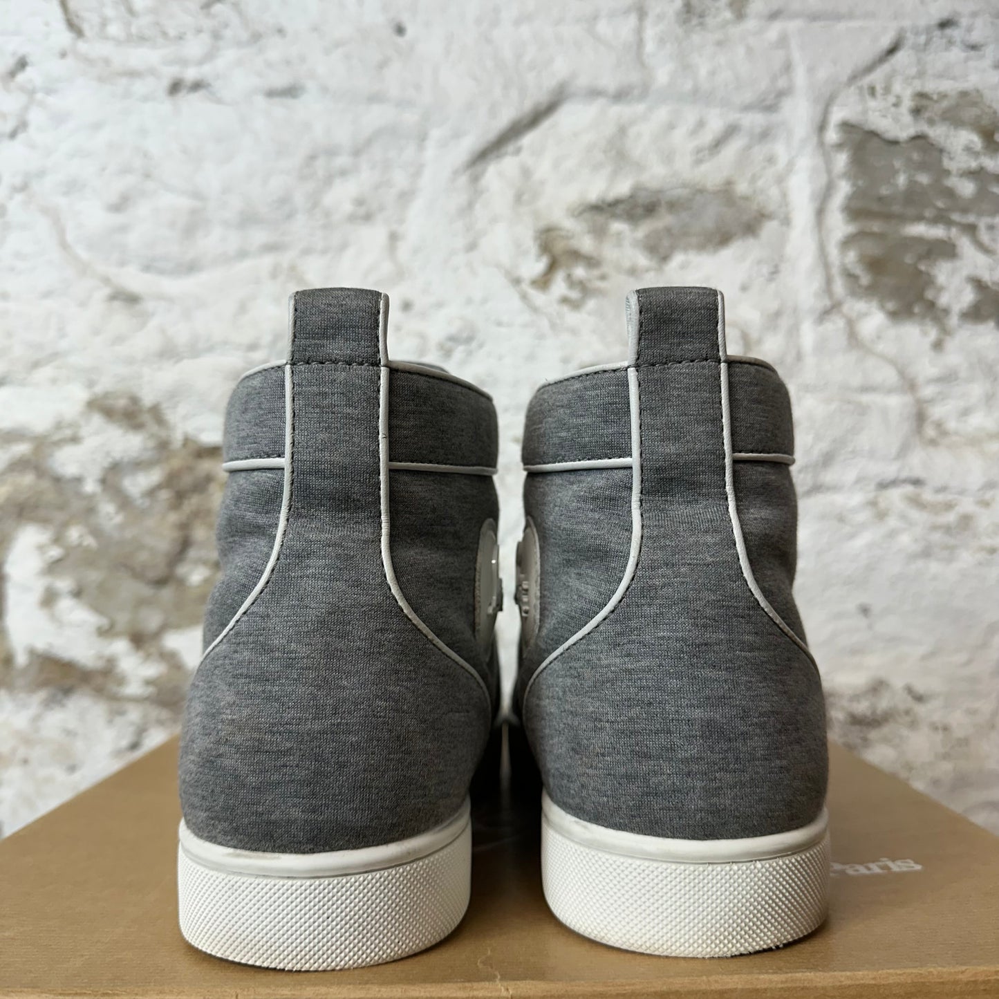 Christian Louboutin High Grey Linen White Sneaker Sz 10.5 (43.5)