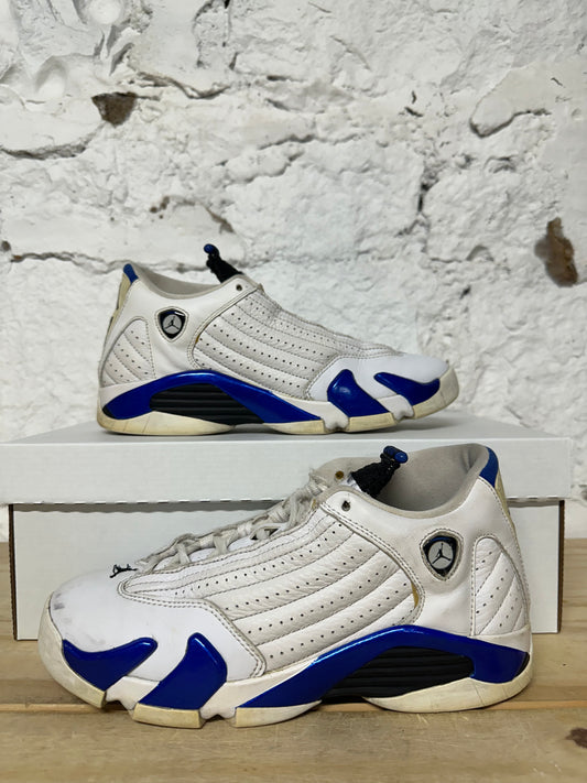 Air Jordan 14 White Hyper Royal Sz 6.5Y
