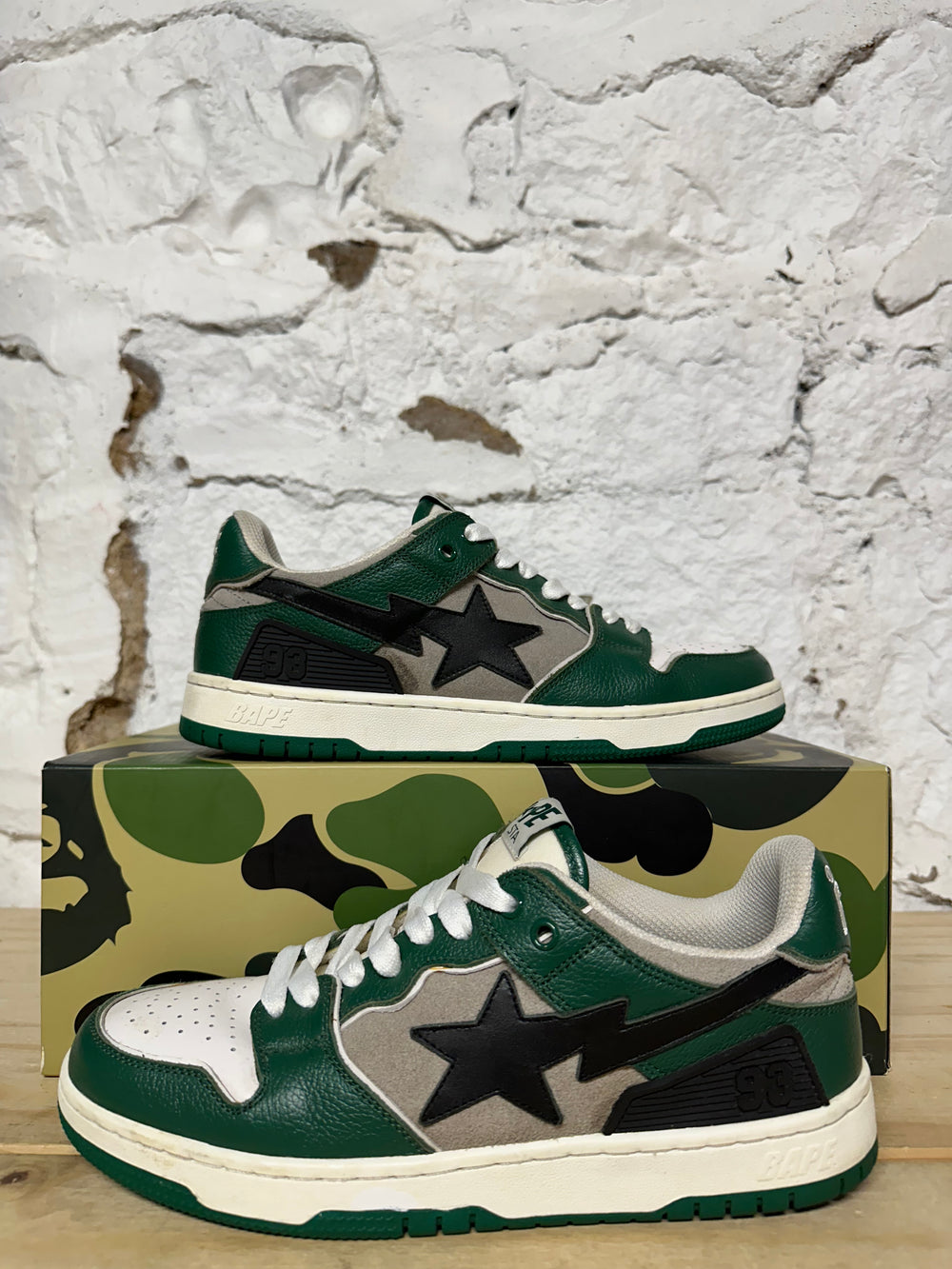 Bape Sk8sta Green Grey Sz 9