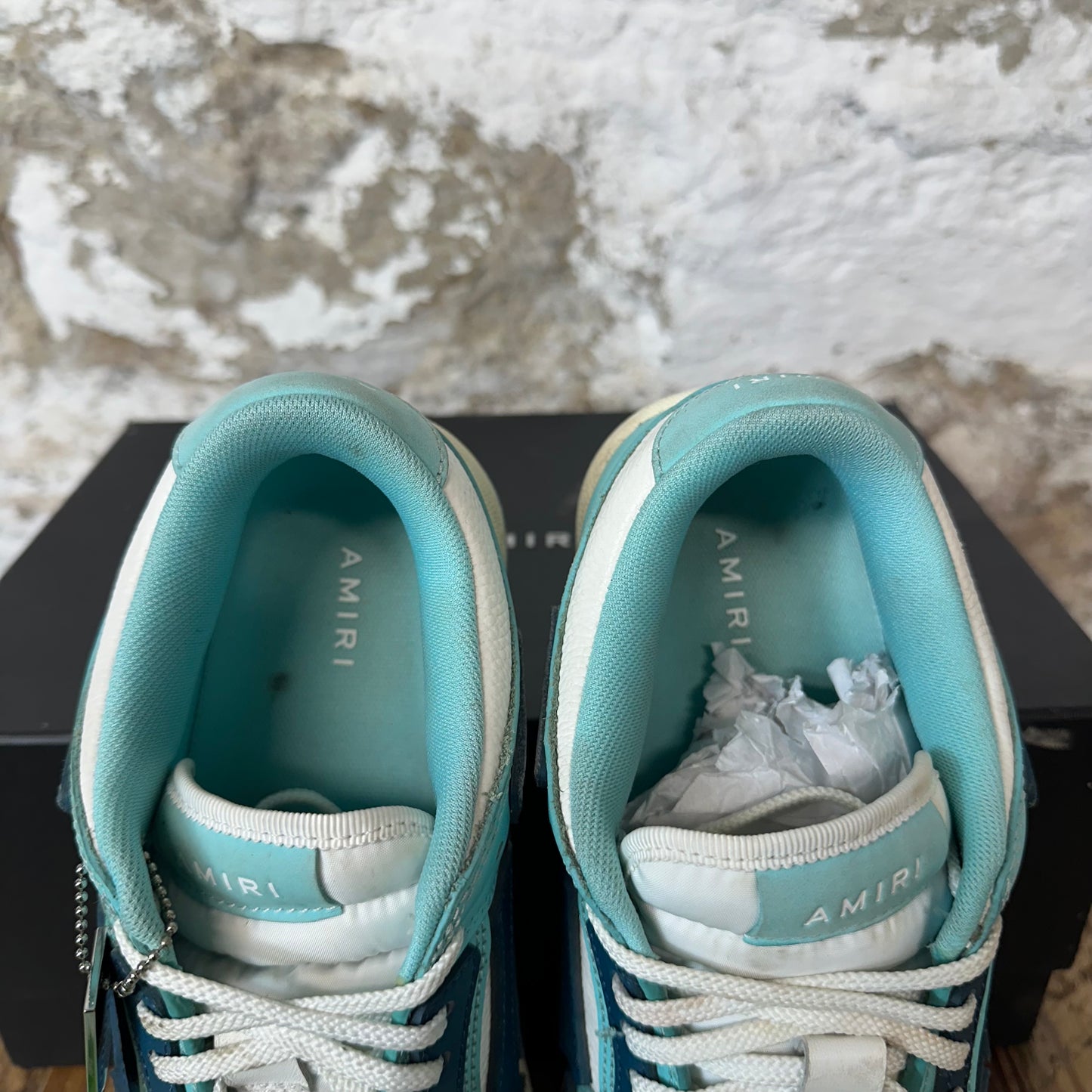Amiri Navy Skeleton White Teal Blue Sneaker Sz 7 (40)