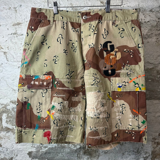Gallery Department G Patch Desert Camo Cargo Shorts Sz 33 DS