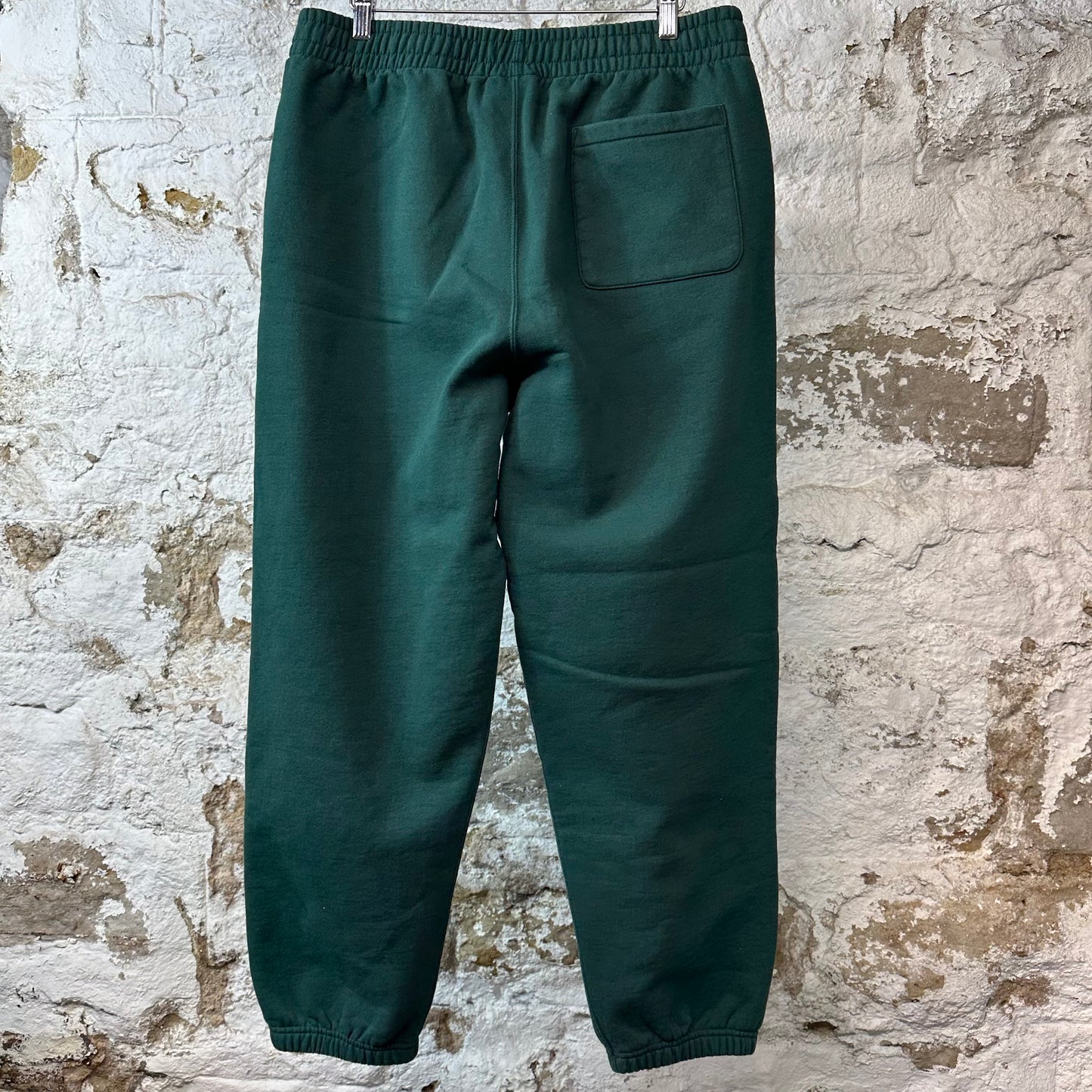 Supreme White Satin Spellout Sweatpants Green Sz M