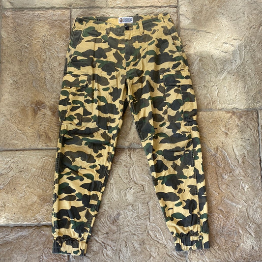 Bape Yellow Camo Cargo Pants Sz M