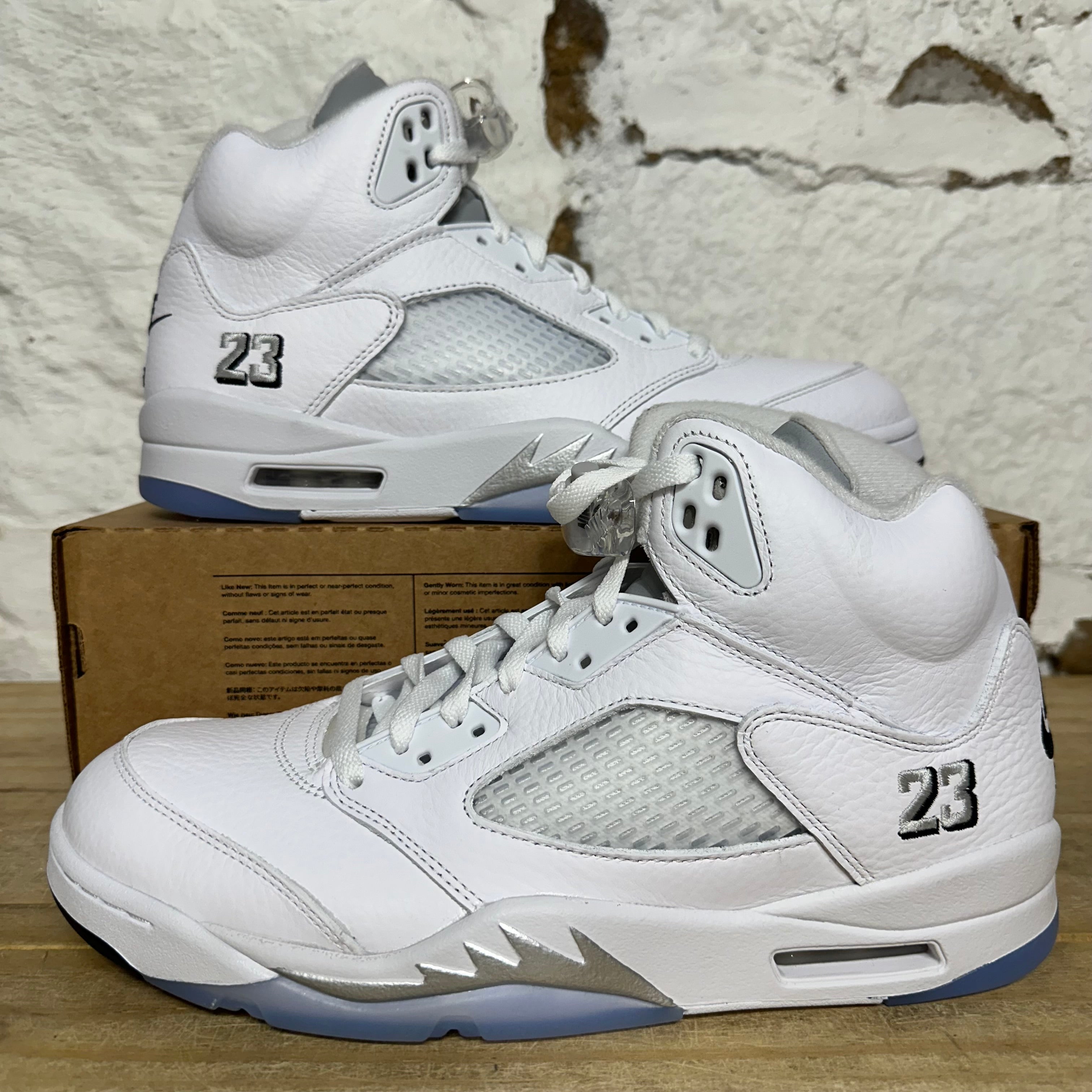 Air Jordan 5 White Metallic Sz 11 DS
