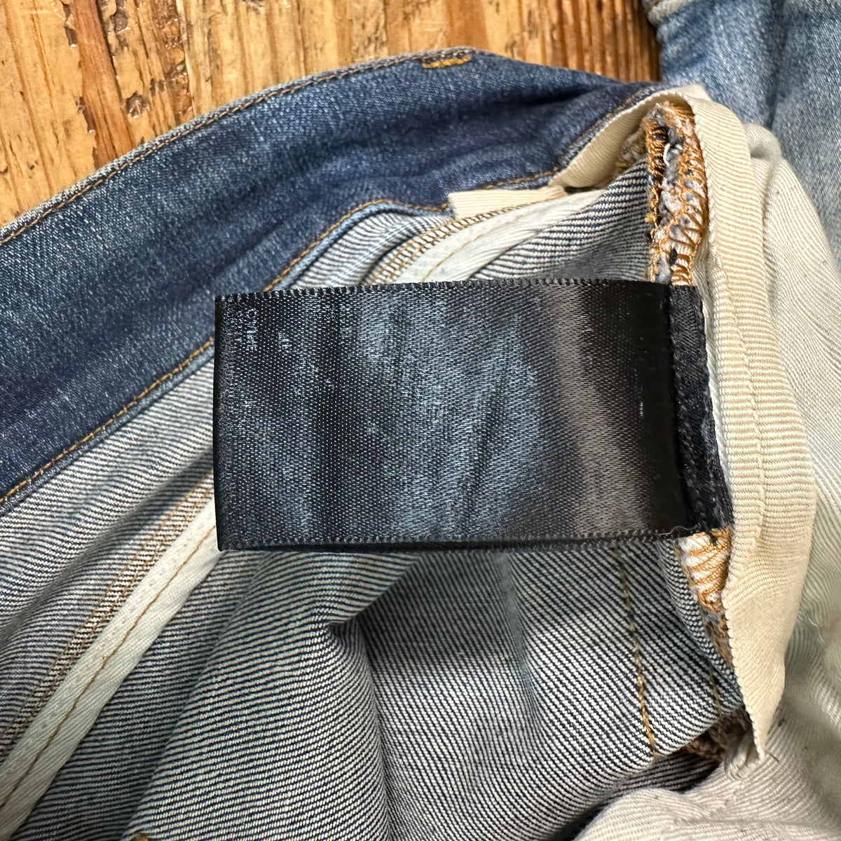 Amiri MX1 Black Leather Dark Blue Denim Jeans Sz 32