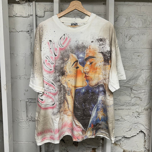 Vale Superman Kiss Rhinestone T-Shirt Sz XL