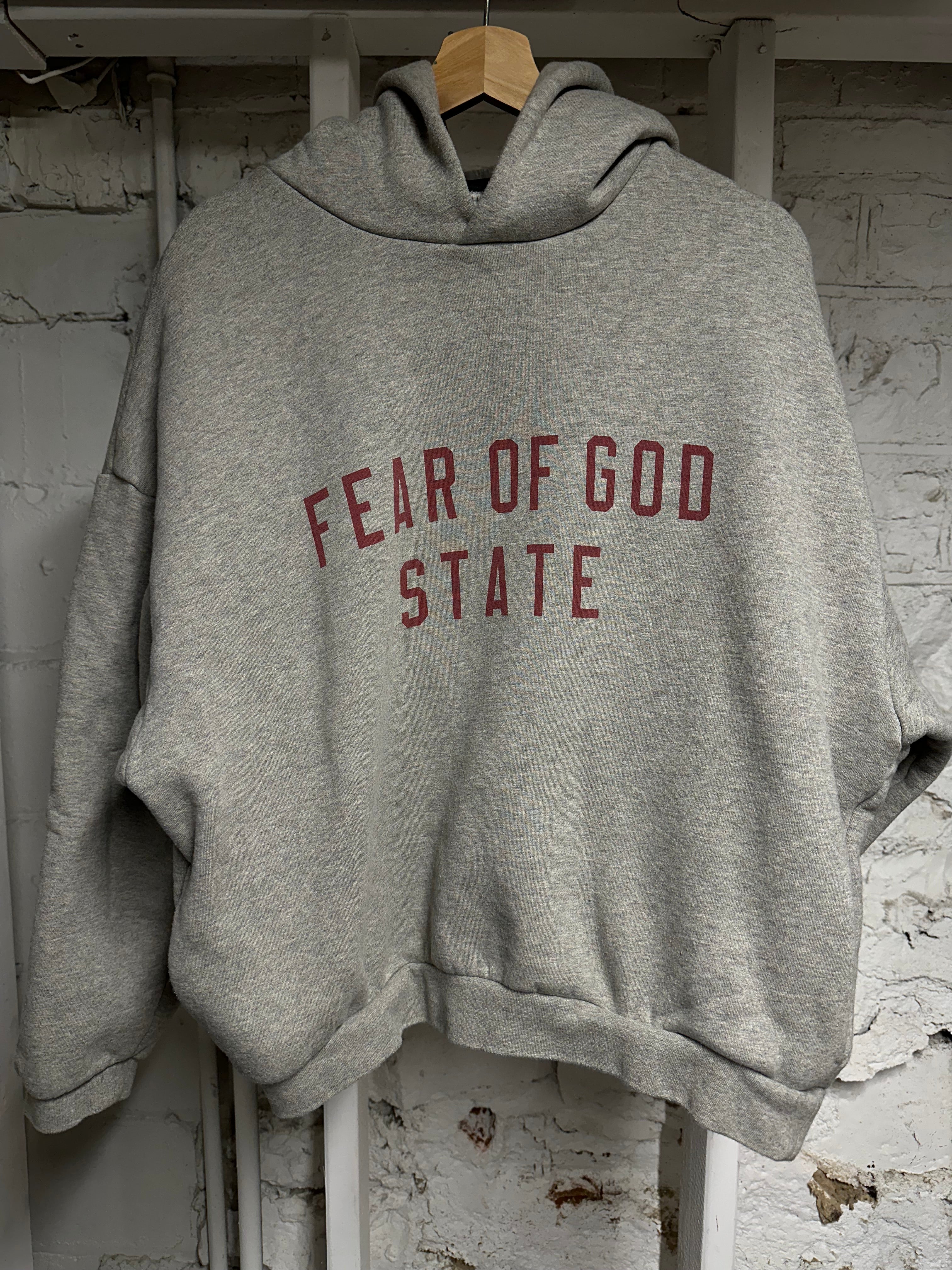 Fear Of God Essenitals State Grey Hoodie Sz S