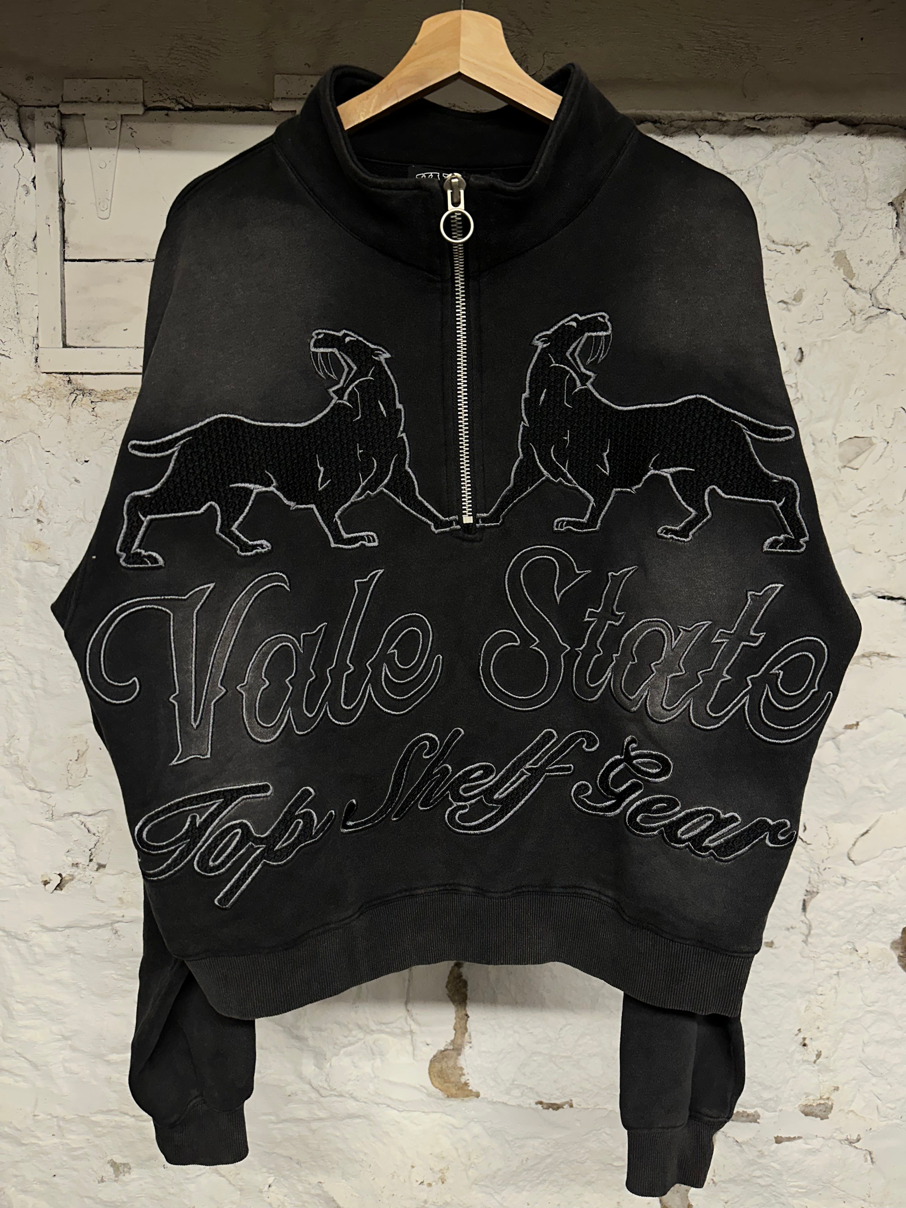 Vale State Black Quarter Zip Sweatshirt Sz S DS