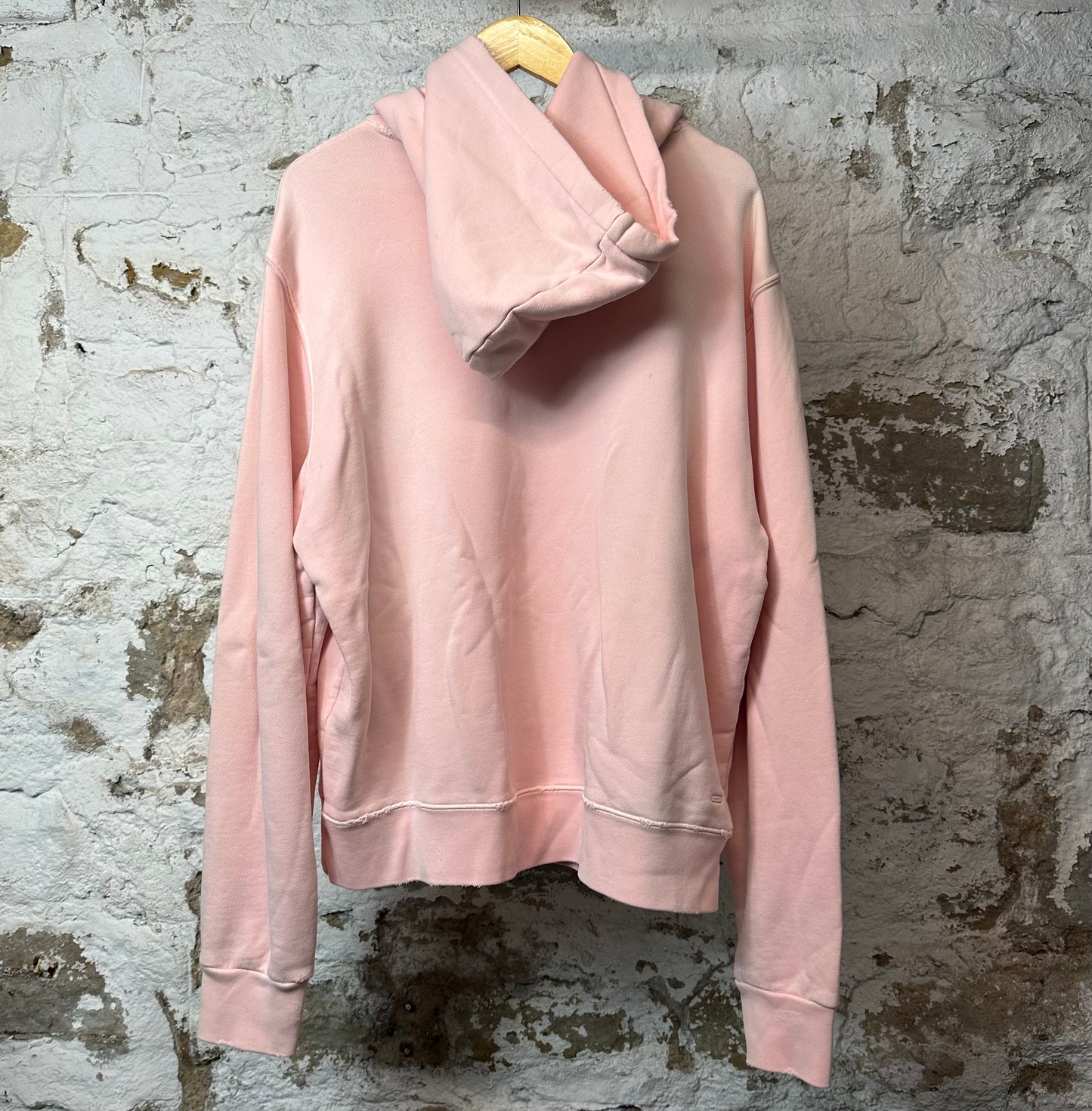 Amiri Black Distressed Bar Logo Hoodie Pink Sz L