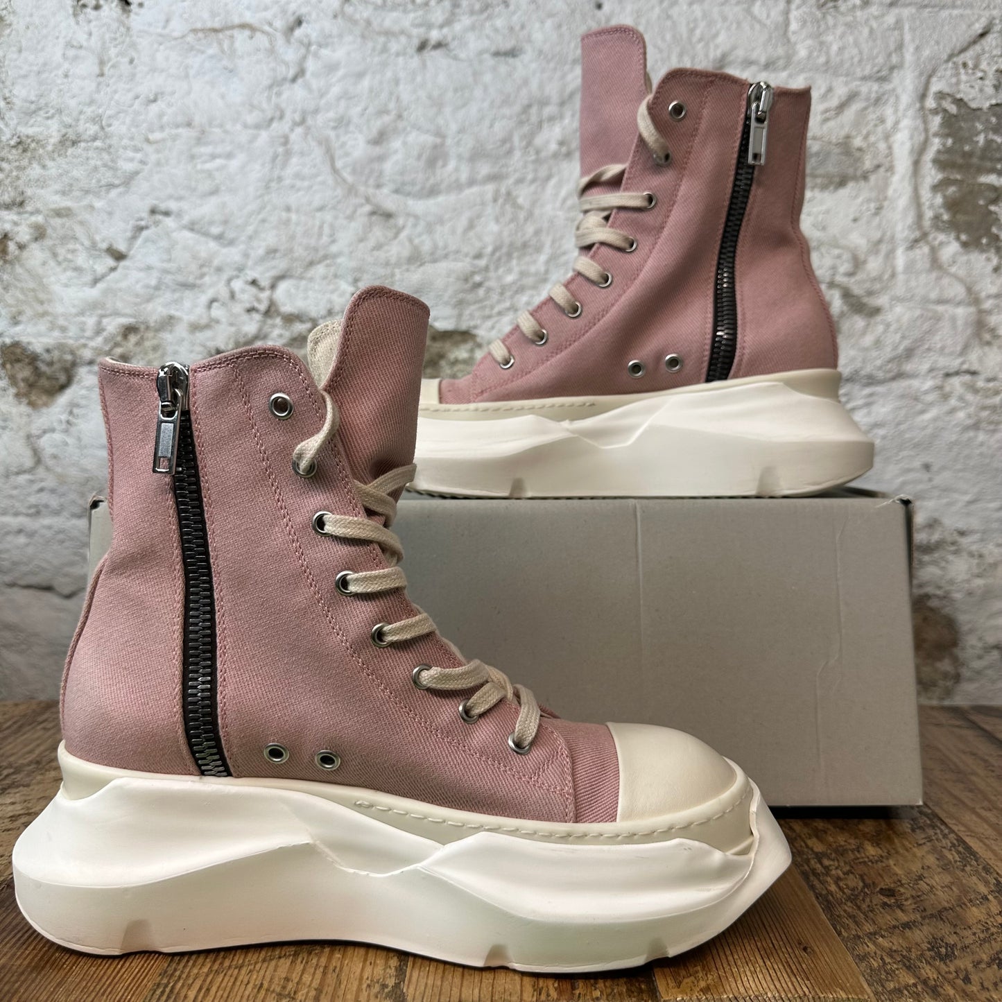 Rick Owens High Pink Canvas Abstract Sneaker Sz 6.5 (39)