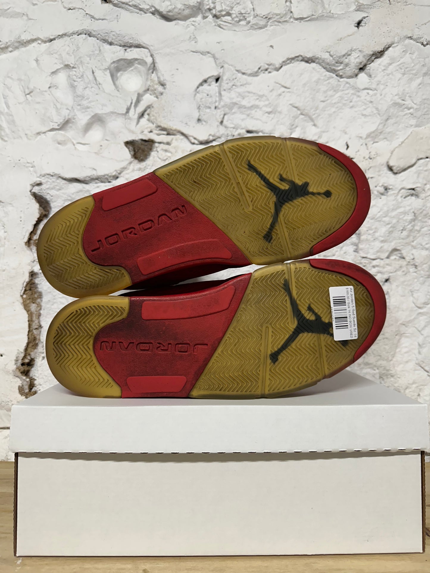 Air Jordan 5 Red Suede Sz 14