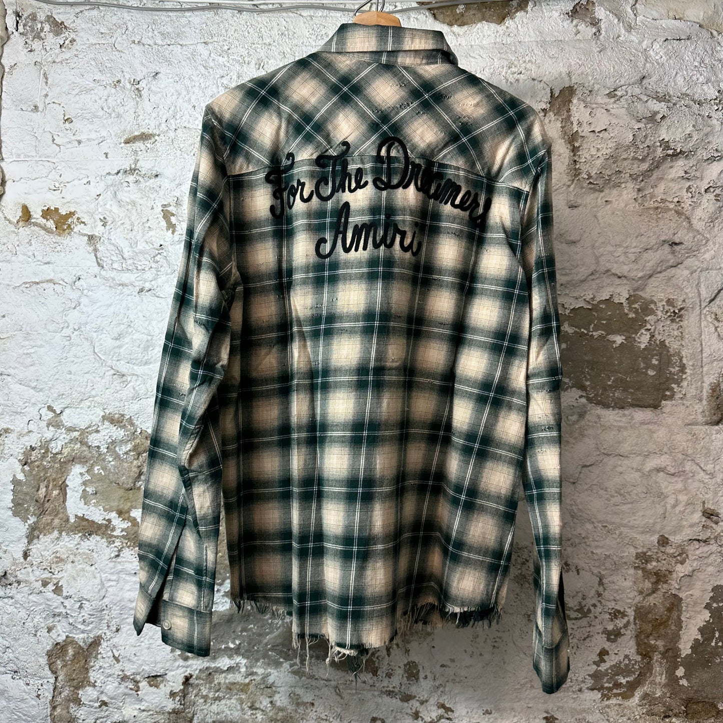 Amiri Dreamers Green Plaid Flannel Sz M