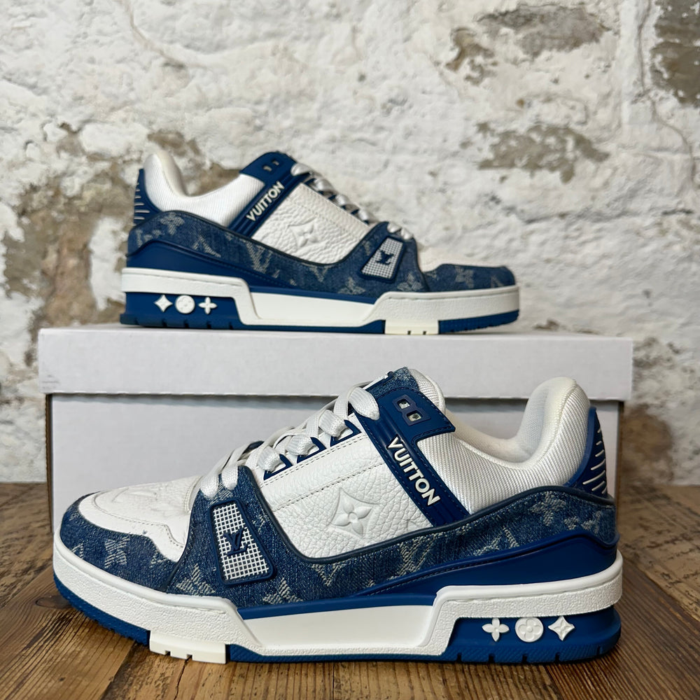 Louis Vuitton Blue Denim White Trainer Sneaker Sz 5.5 (4LV)